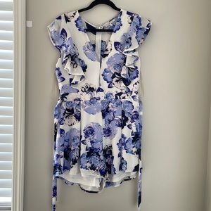 White and purple romper